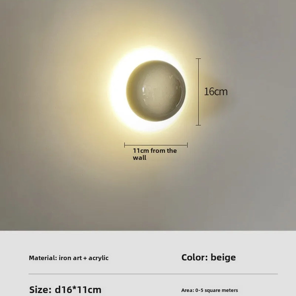 Ceramic Globe Backlit Wall Sconce – Helianthos – Product Detail 8