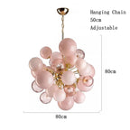 Glass Globe Sputnik Chandelier – Crystara – 80 cm Blush Pink Dimensions