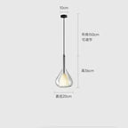 Pluvia Single Pendant – Clear Smoke, Dimensions