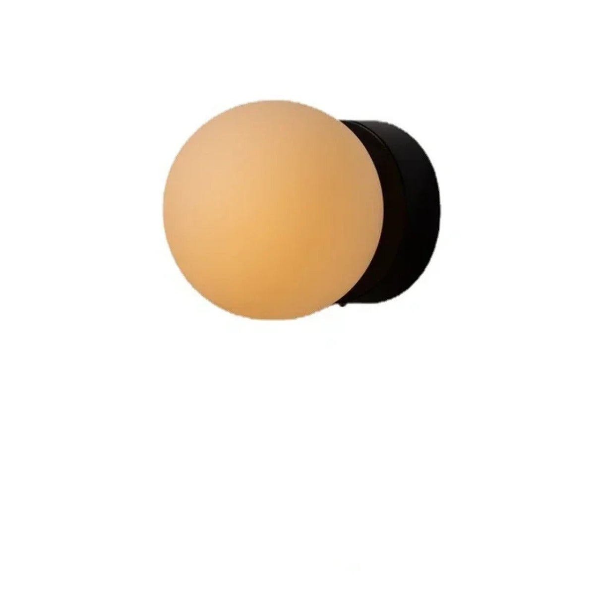 Nordic Metal Wall Sconce Ambrell — Plain, Black, lit