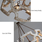 Carved Wood Geometric Ring Chandelier – Luxaren – Product Detail 6