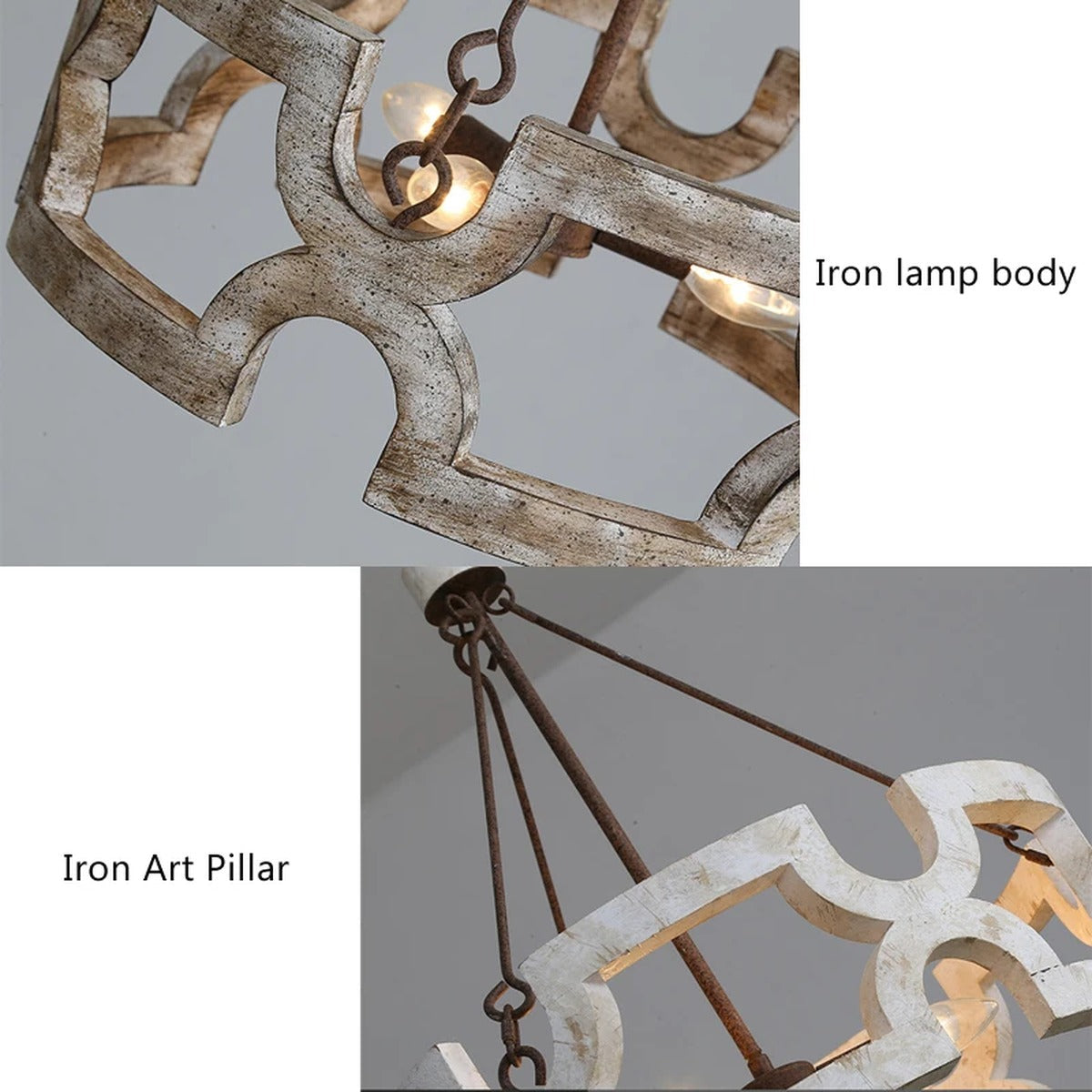 Carved Wood Geometric Ring Chandelier – Luxaren – Product Detail 6