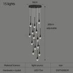 Crystal Raindrop Spiral Chandelier – Lumenvault – Size Chart, 15 Lights