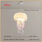 Organic Fabric Jellyfish Pendant Light – Welrix – Ø35cm Size & Spec Guide