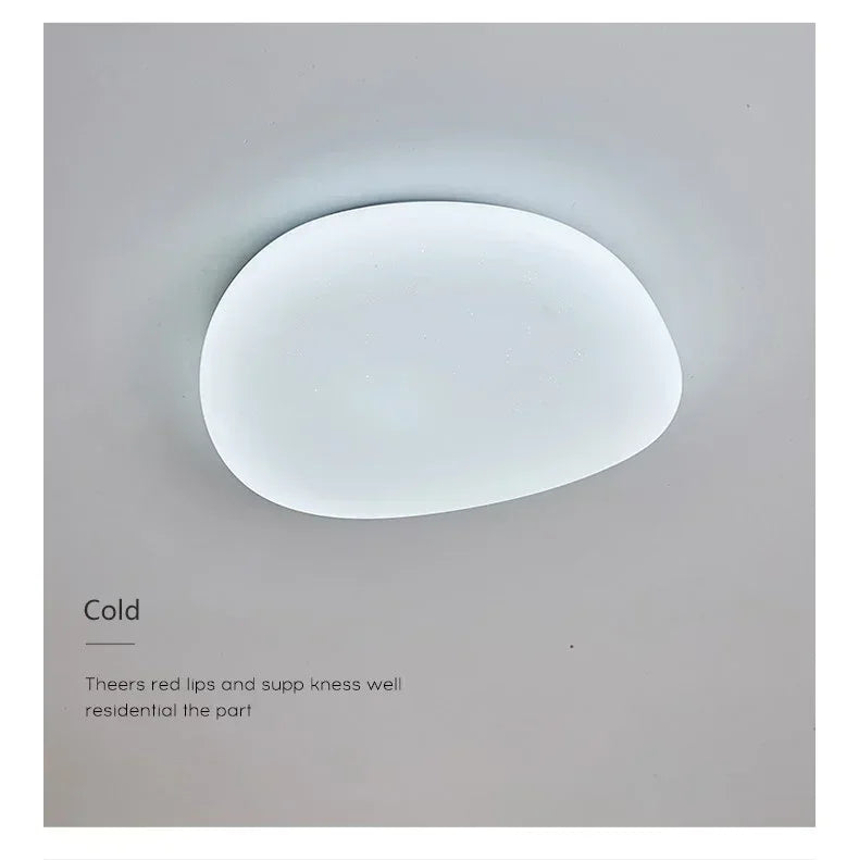 Organic Pebble Flush Ceiling Light – Veilora – White (Cool) Light
