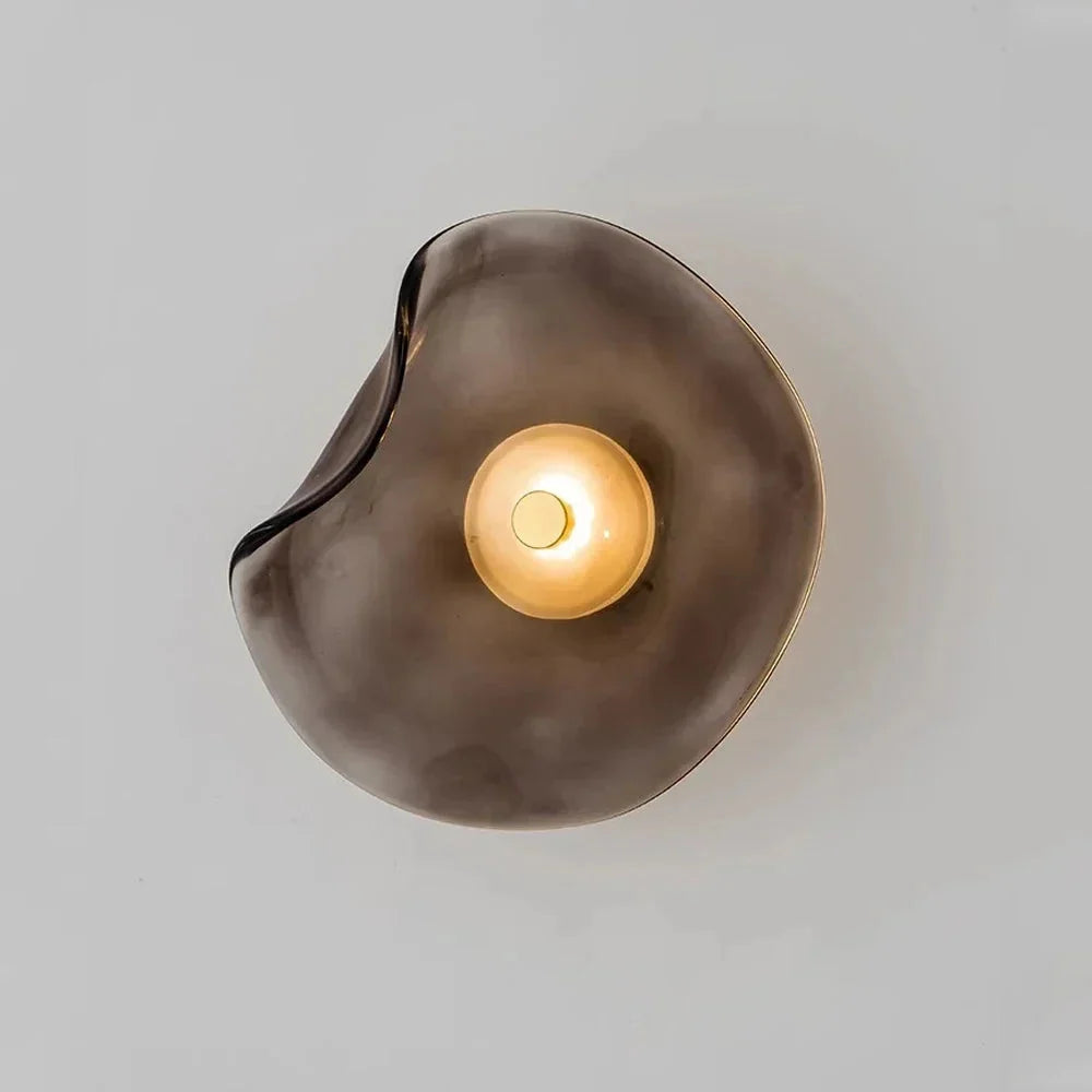 Organic Glass Wall Sconce Borlo – Smoky Grey Studio