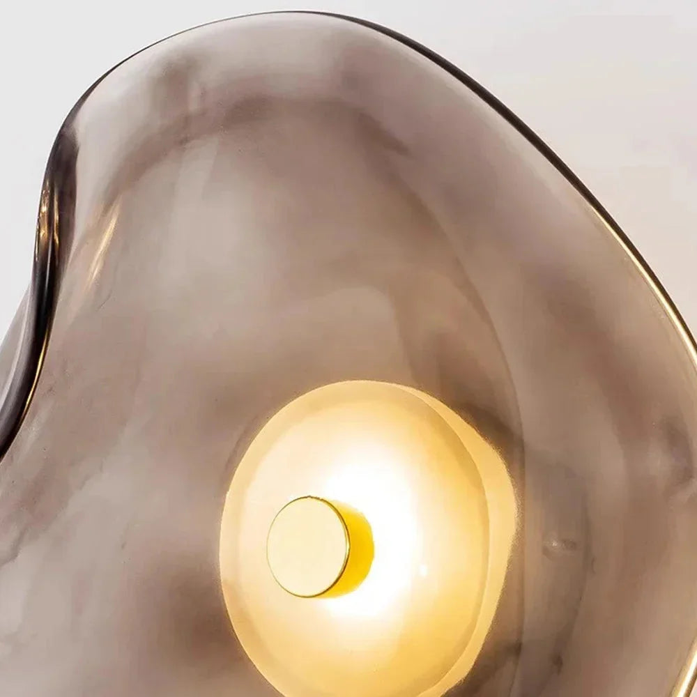 Organic Glass Wall Sconce Borlo – Smoky Grey Macro Texture