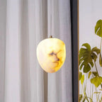 Byaelon alabaster pebble pendant light - D250H165mm - single pendant lifestyle