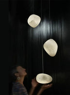Byaelon alabaster pebble pendant light - D160H120mm - lifestyle