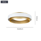 Geometric Double Ring Ceiling Light Orbeon – 46cm White