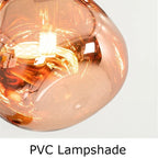 Organic Molten-Form Mirror Pendant Light – Sarvix – Detail, Mirror-Finish Shell Close-Up