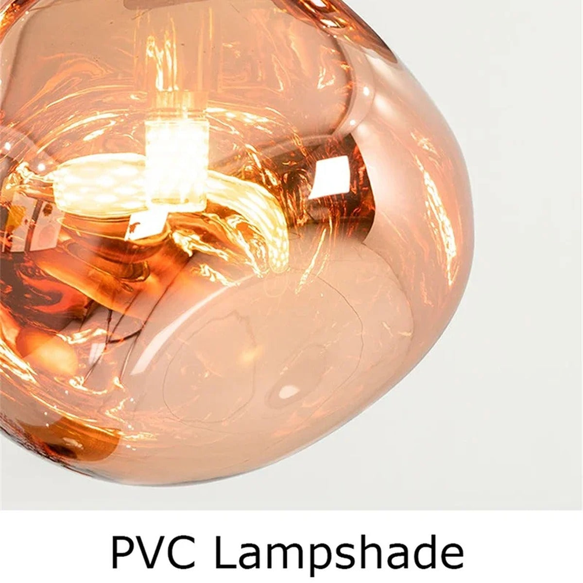 Organic Molten-Form Mirror Pendant Light – Sarvix – Detail, Mirror-Finish Shell Close-Up