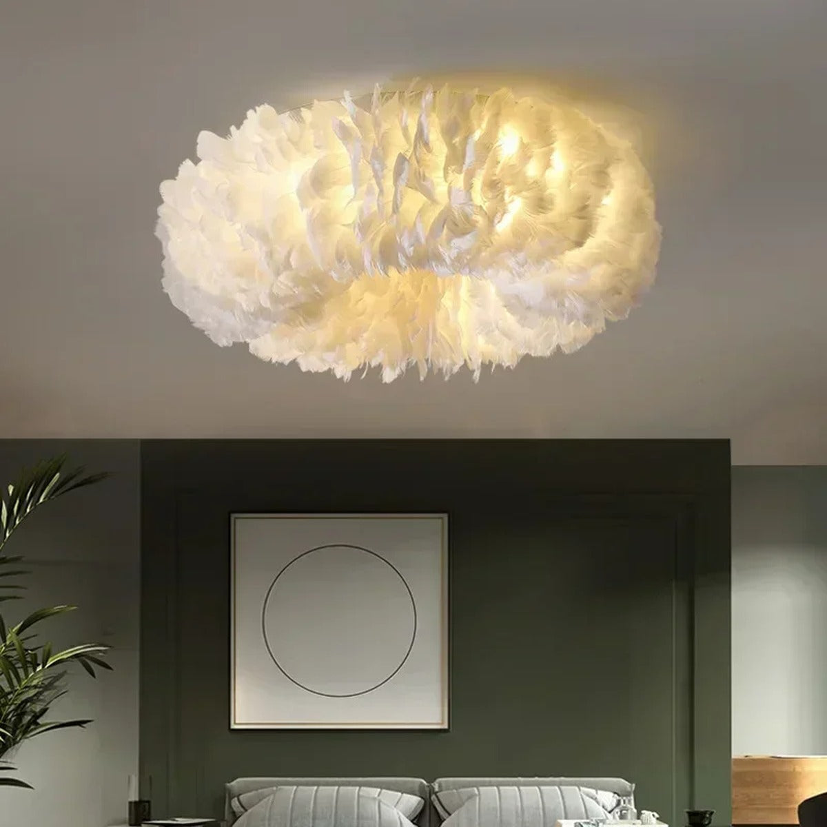 Ethereal Feather Glass Pendant Light Plumaris – Lifestyle View 3