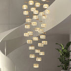 Spiral Crystal Cascade Staircase Chandelier Xelvara – Lifestyle View 2
