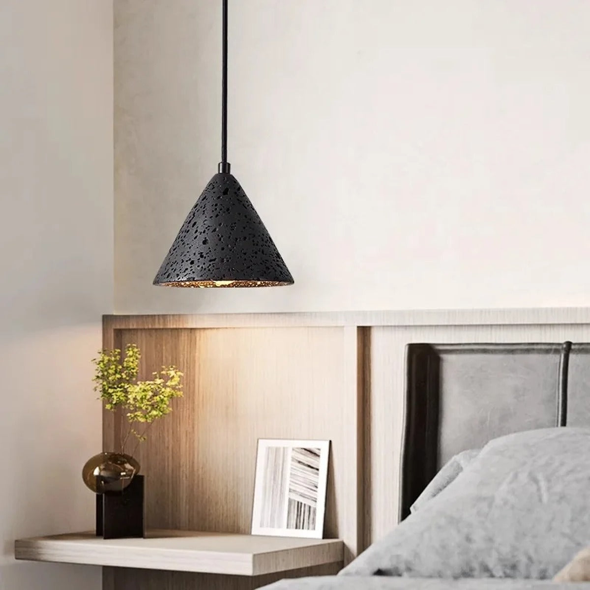 Volcanic Stone Cone Pendant Light – Vestron – Lifestyle View 2