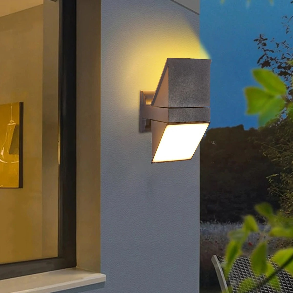 Architectural Angled LED Outdoor Wall Light – Zelorix – Lifestyle View 3