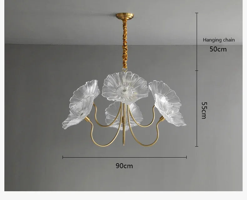 Gerlinth 3-Light Pendant Clear – dimensions 90x55cm