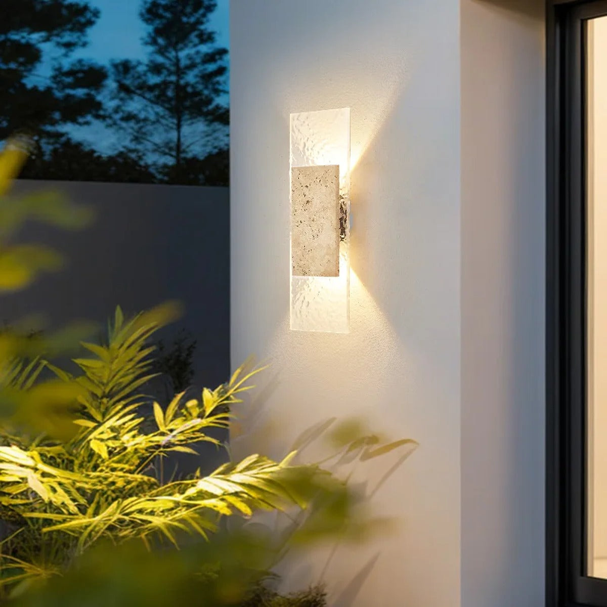 Travertine & Crystal Up/Down Wall Light – Jolux – Hero Shot