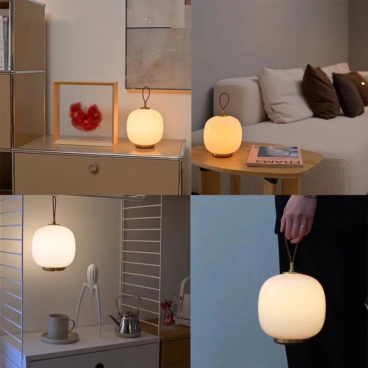 Portable Glass Globe Cordless Table Lamp – Harlixon – Lifestyle View 2
