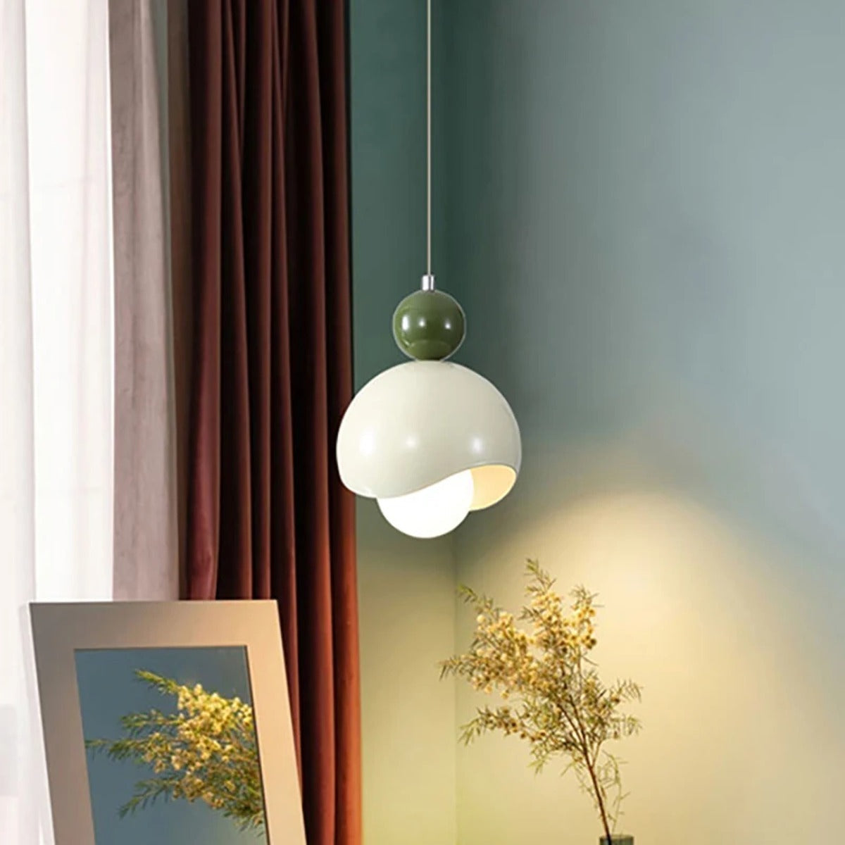 Lacquered Iron Dome Pendant Light – Narello – Lifestyle View 3