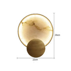 Alabaster Disc & Brass Circle Wall Sconce & Pendant – Tarleon – Wall Sconce Dimensions