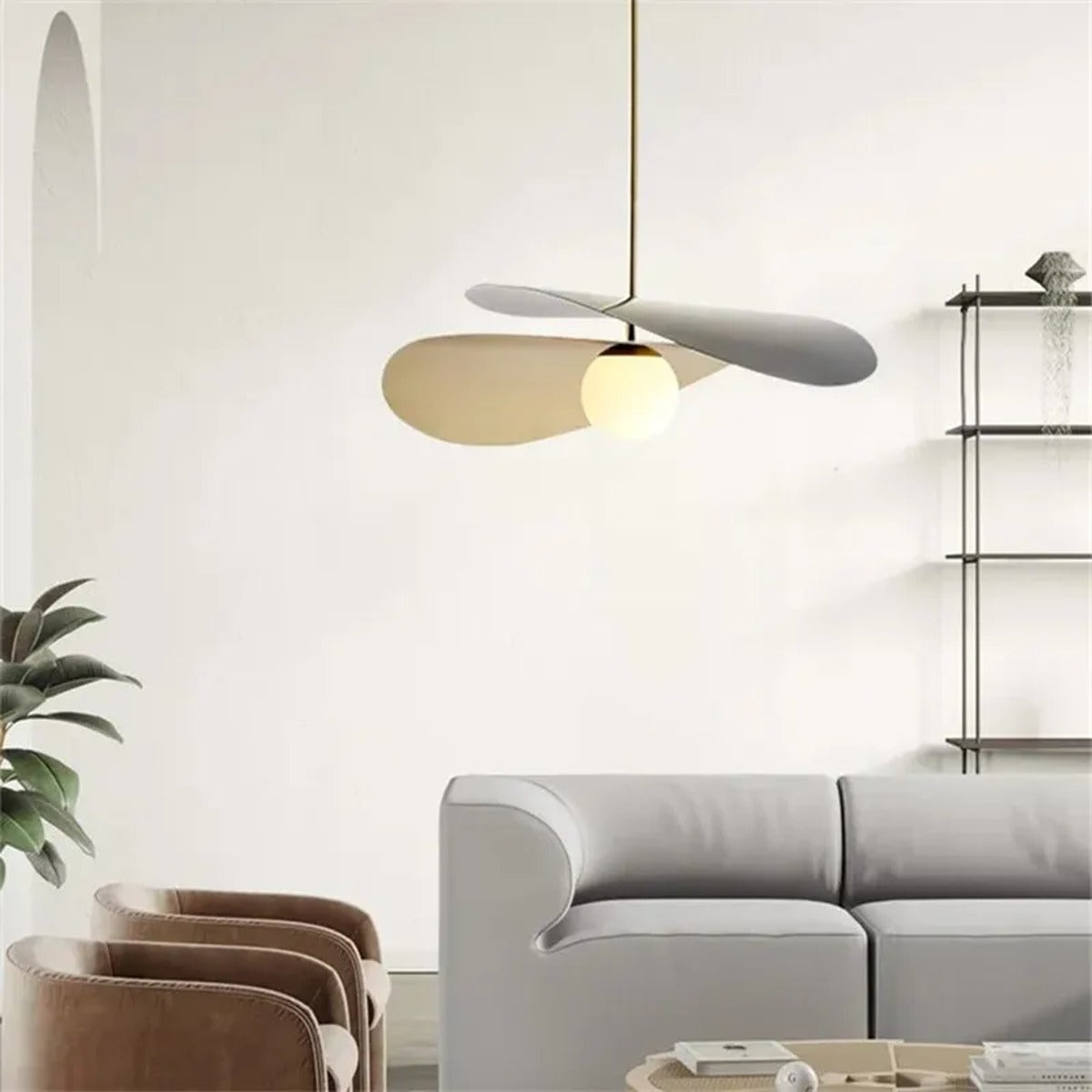 Intersecting Disc & Globe Sculptural Pendant Light – Serenox – Lifestyle View 4