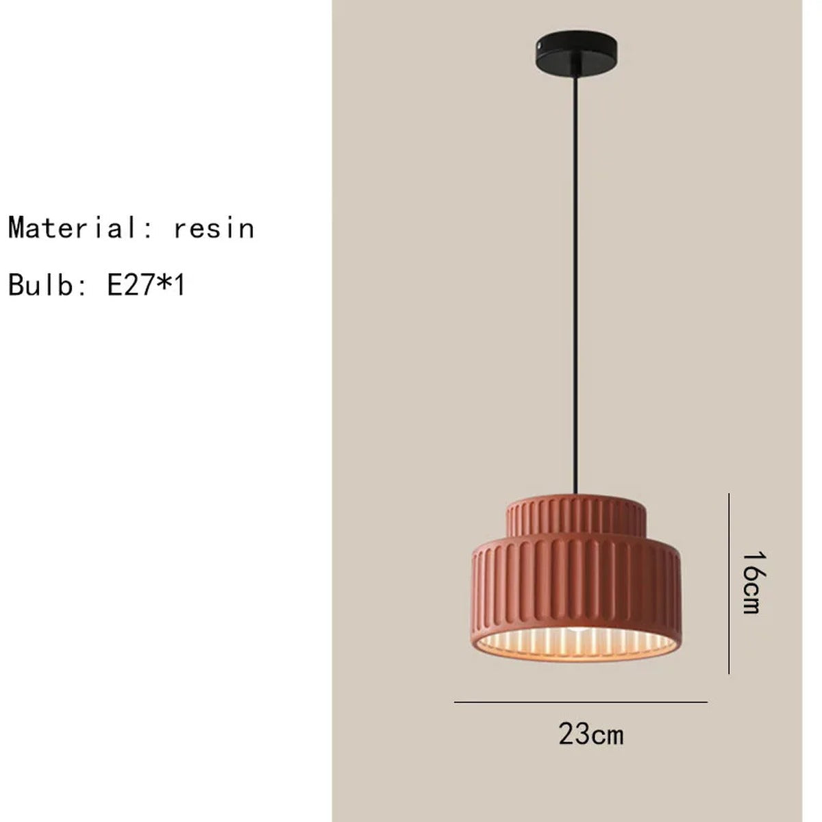 Tiered Ribbed Drum Pendant Light – Zenithral – Product Detail 13