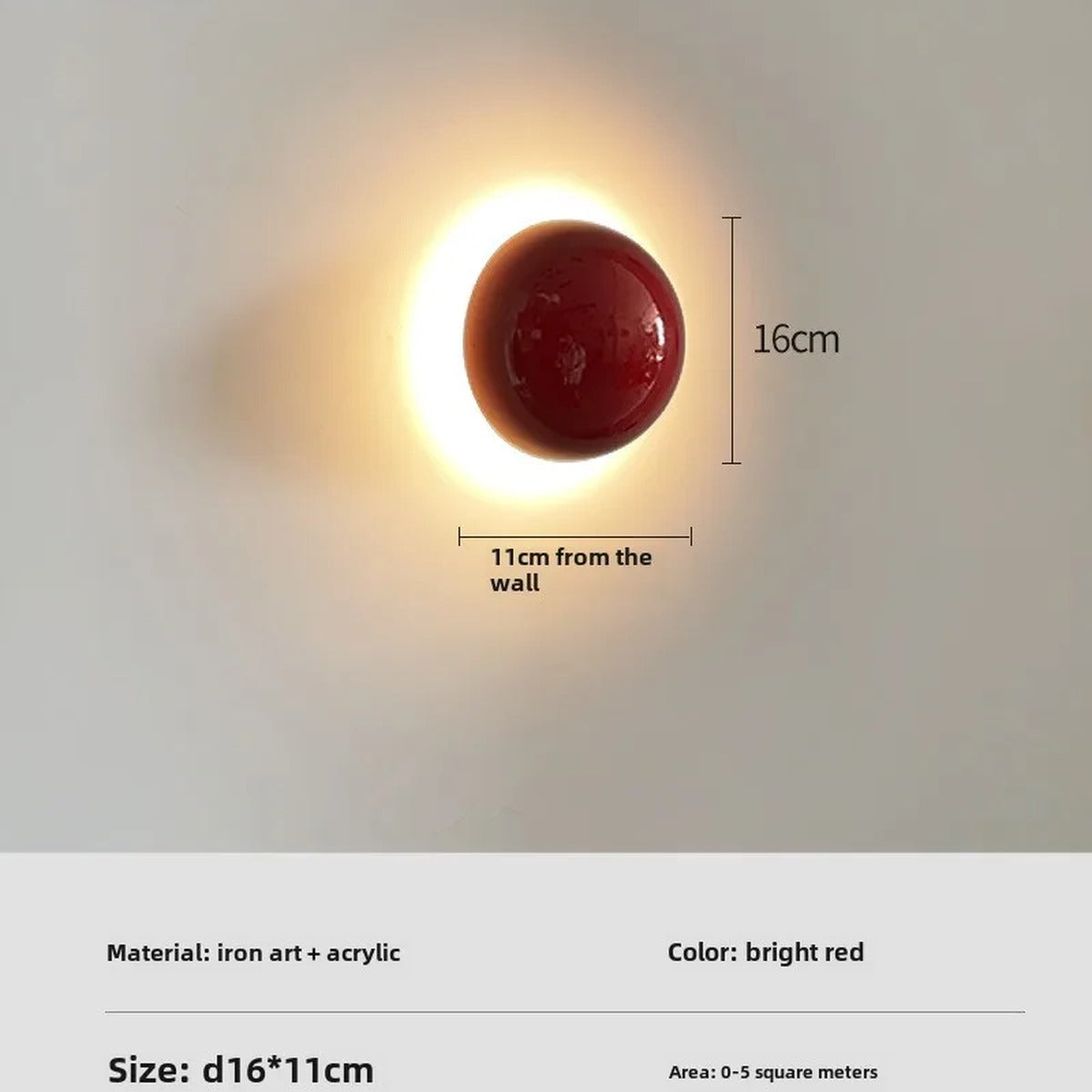Ceramic Globe Backlit Wall Sconce – Helianthos – Product Detail 5