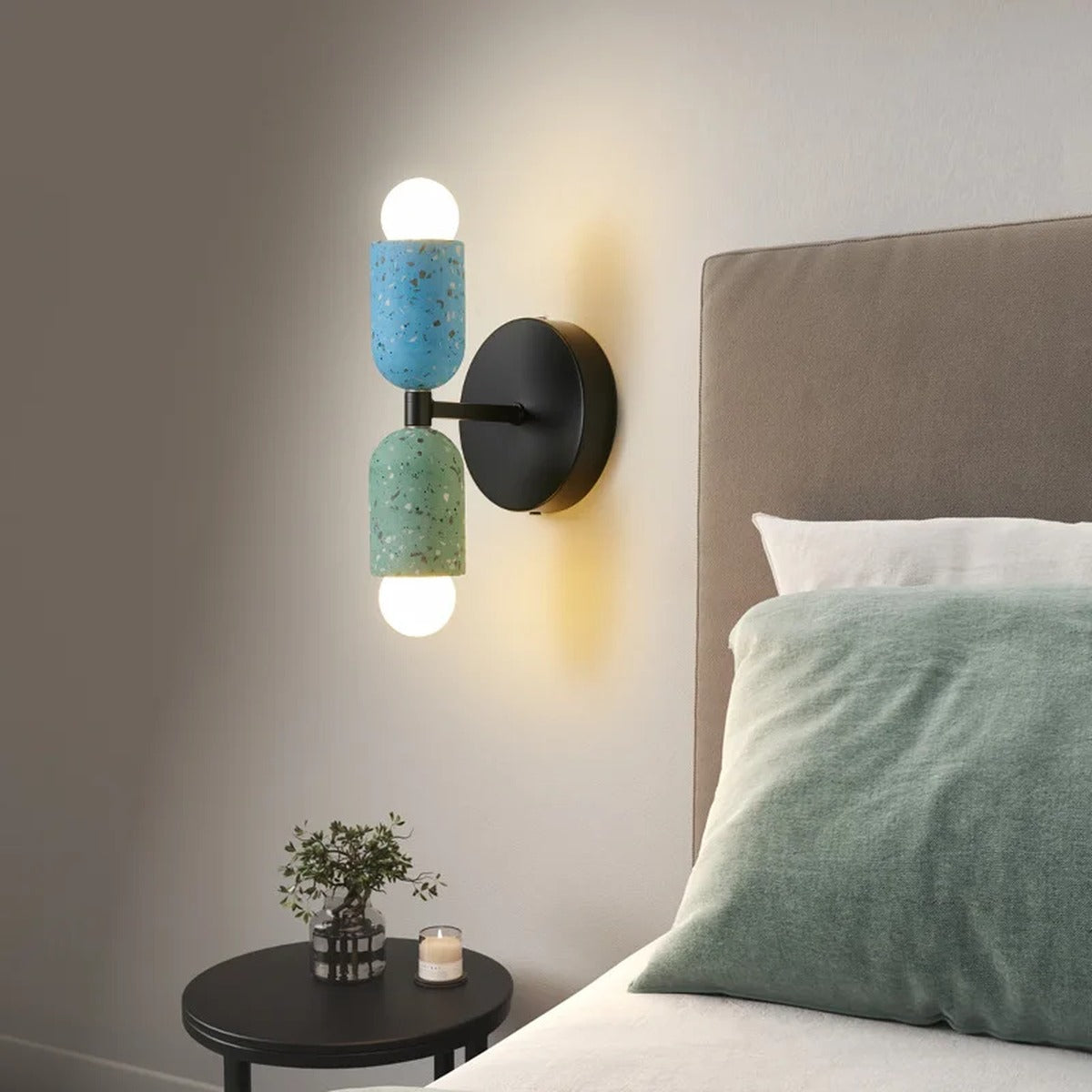 Dual Cement Cylinder Wall Sconce – Kvrix – Hero Shot