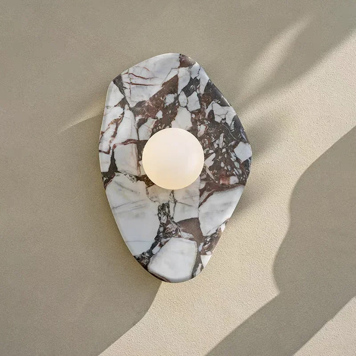Exotic Marble Pebble Globe Wall Sconce – Jarneo – Hero Shot