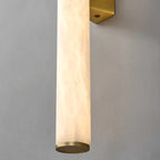 Enox marble wall sconce, brass hardware detail