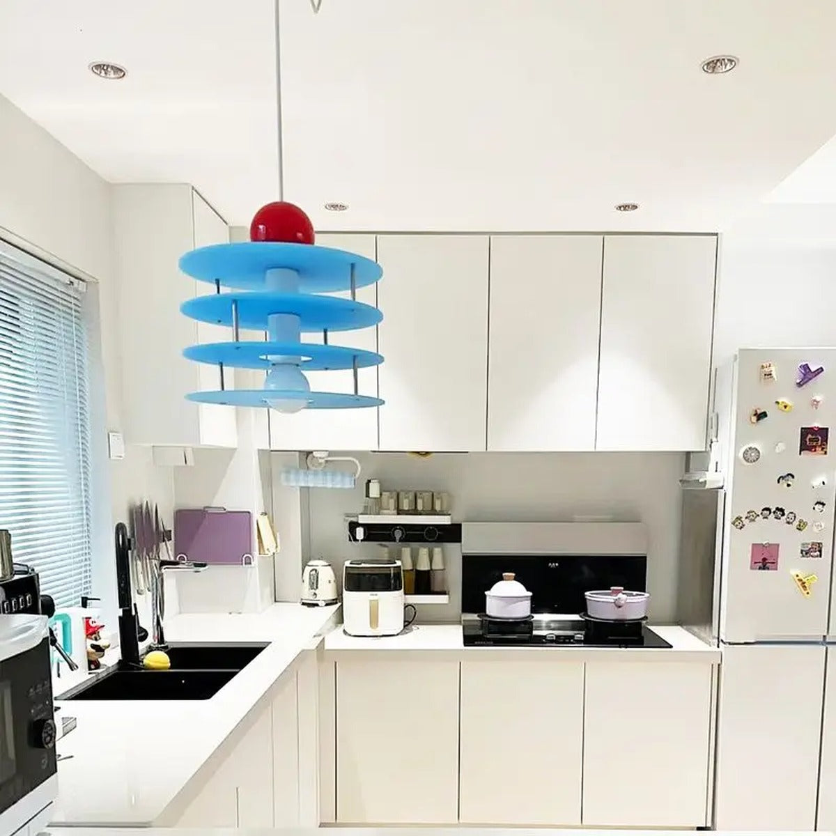 Stacked Acrylic Disc Pendant Light – Luminth – Lifestyle View 4
