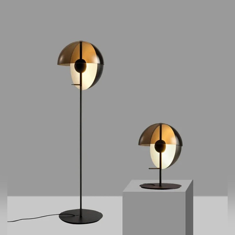 Amber Glass Dome Lamp Derox – Table & Floor Size Comparison