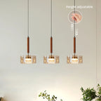 Modern Cognac Glass Three-Head Pendant Light – Fennlyra — view 4