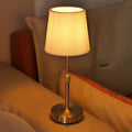 Cordless Bedside Table Lamp – Luxandor – Pleated Shade, Gold – Hero Shot