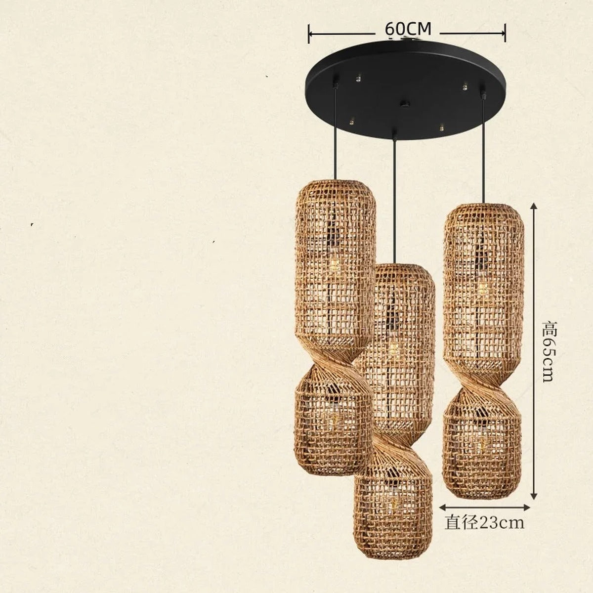 Chandelier Helion — Round 3 heads H 65cm