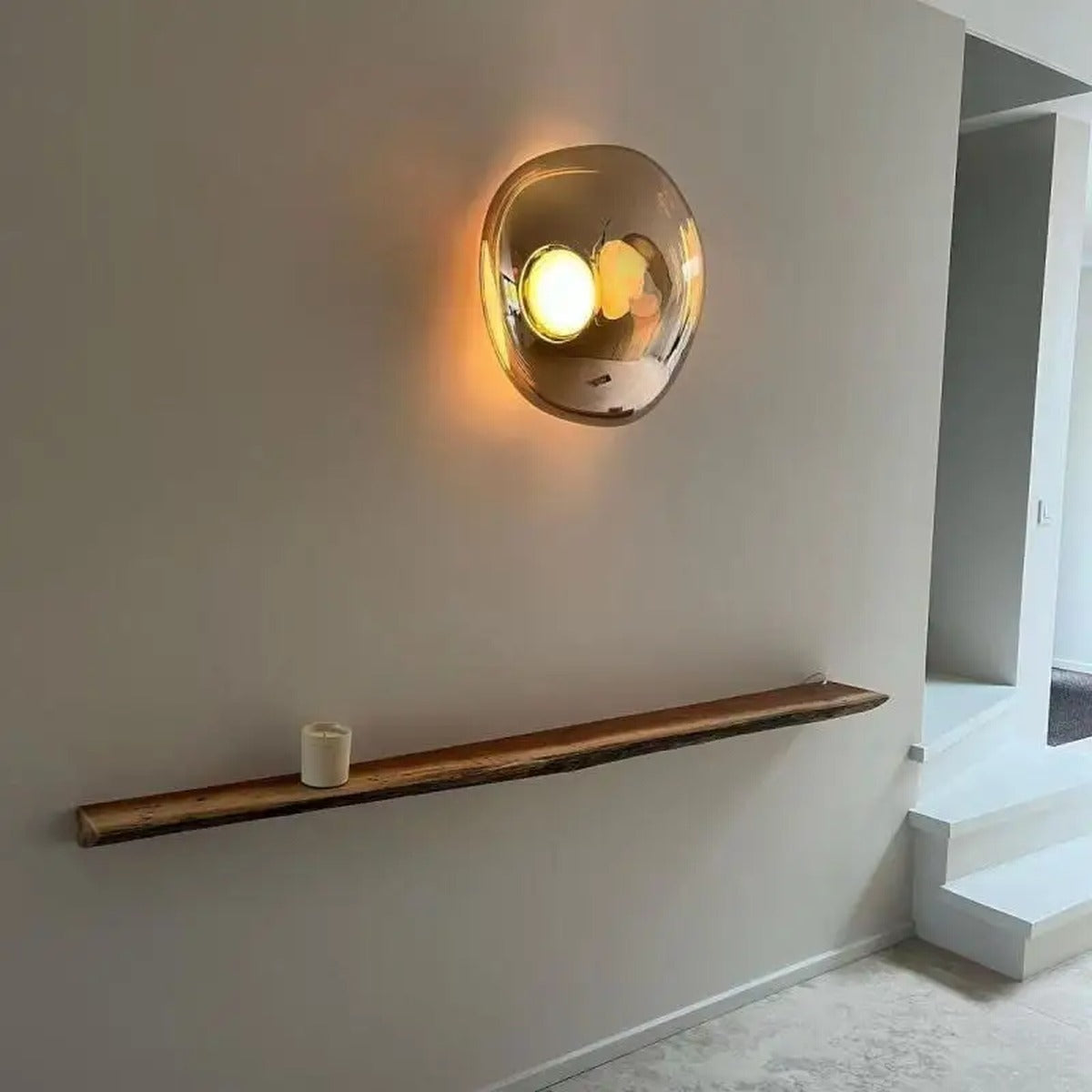 Soft Sculptural Geometric Wall Sconce Formquiet – Lifestyle View 3