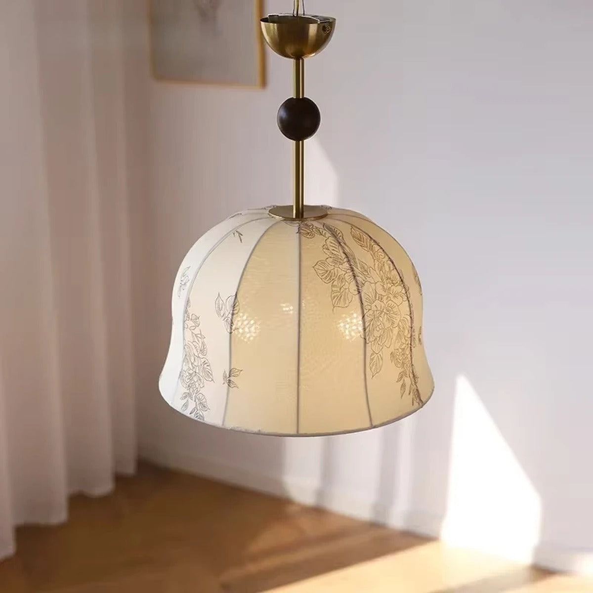Botanical Print Petal Dome Pendant Light – Mellura – Lifestyle View 2