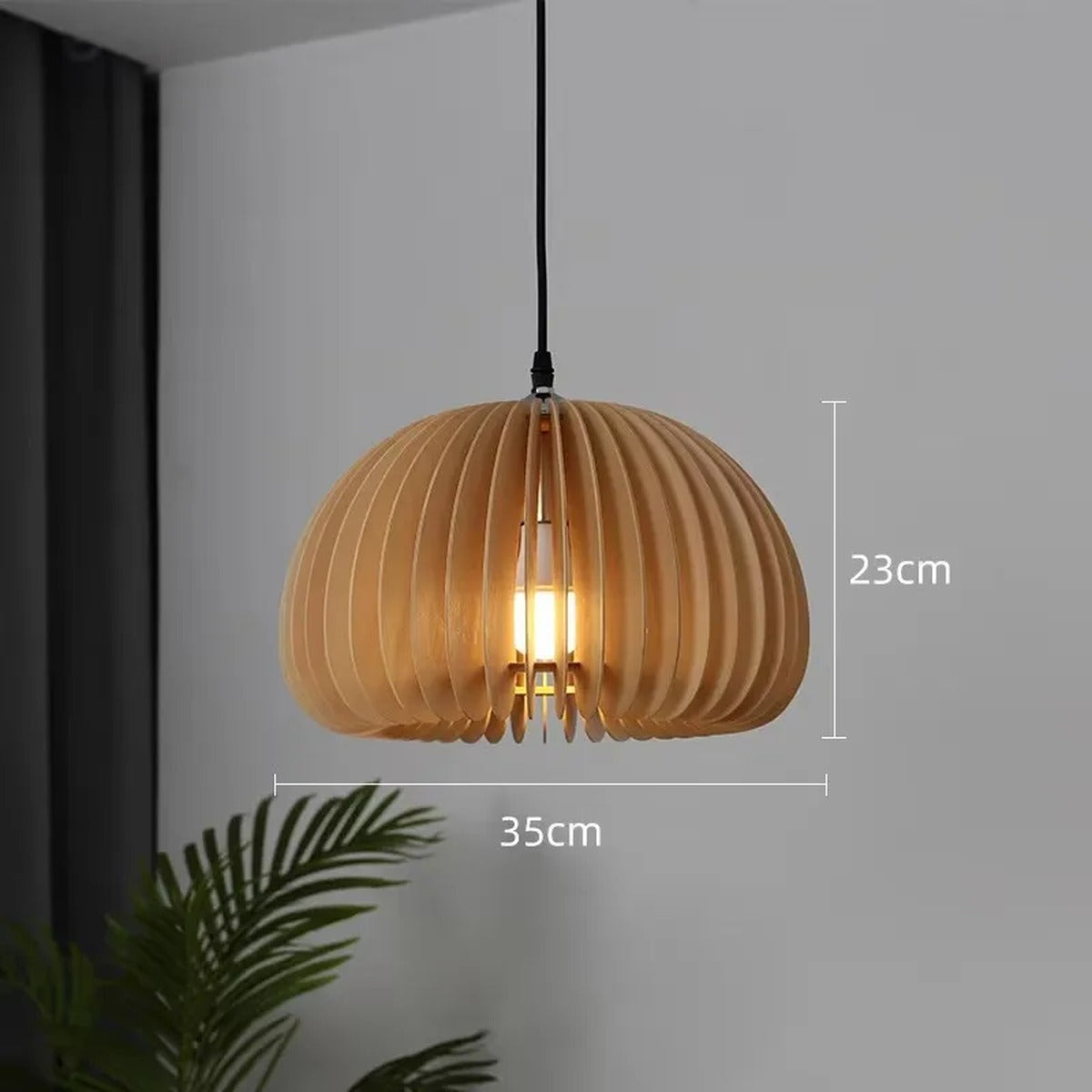 Bent Wood Veneer Orb Pendant Light – Wevorn – Product Detail 9