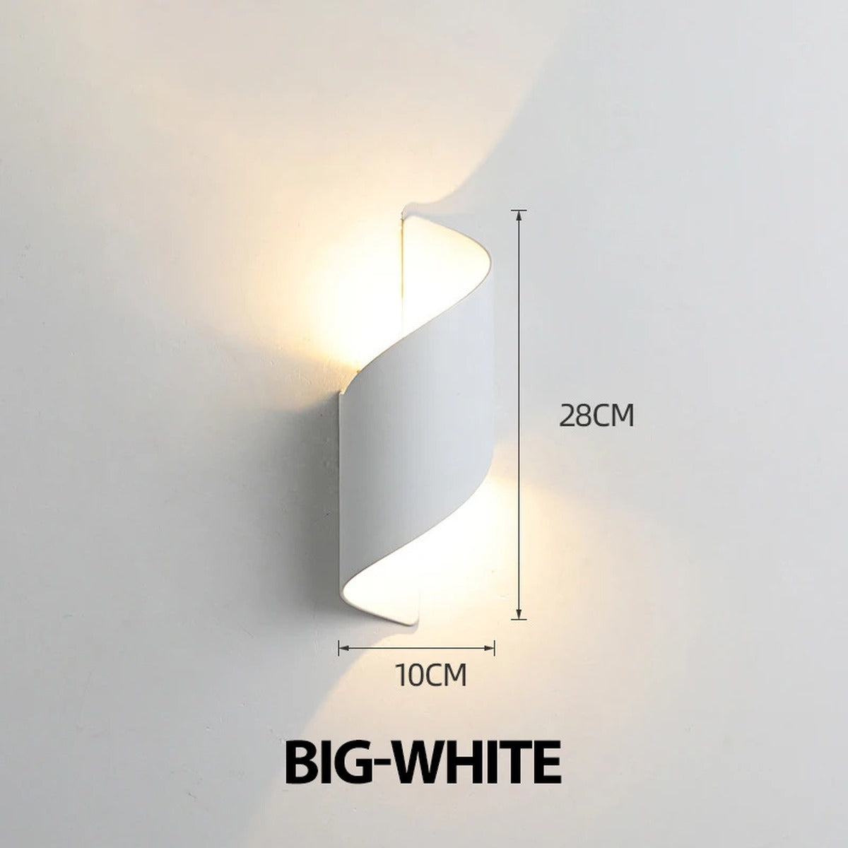 Cendrix spiral wall light — White, Large, 28cm