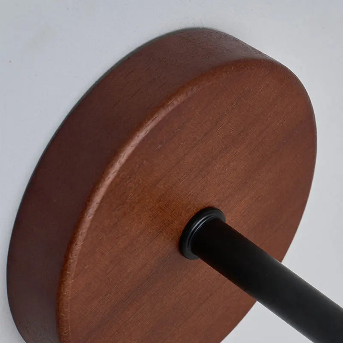 Travertine Dome Wood Backplate Wall Sconce – Warlix – Walnut Backplate Detail