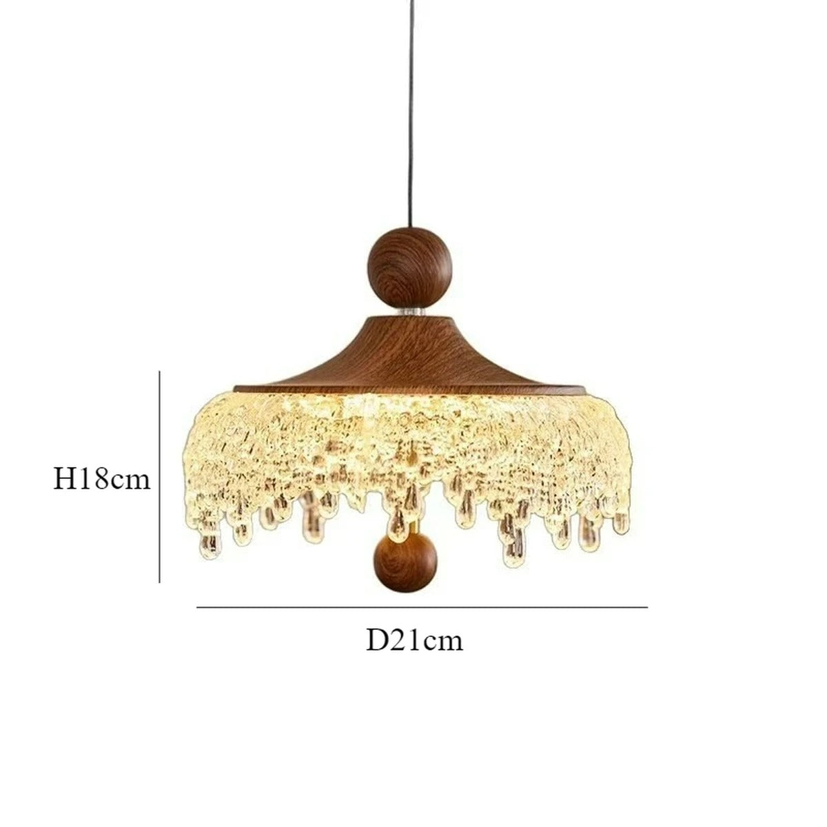 Walnut & Crystal Droplet Pendant – Xoluxen – Product Detail 7