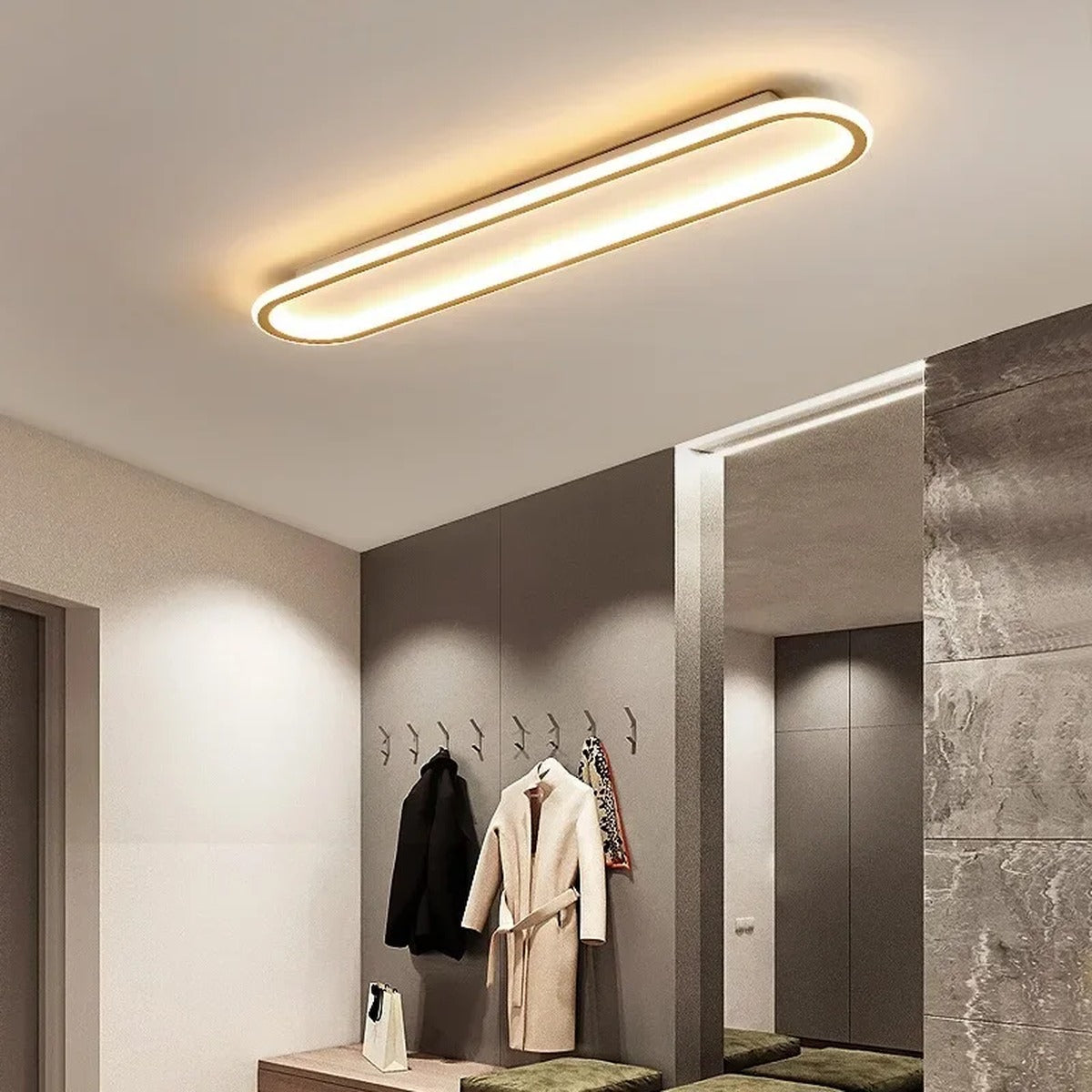 Oval LED Flush Ceiling Light – Velantro – Lifestyle View 3