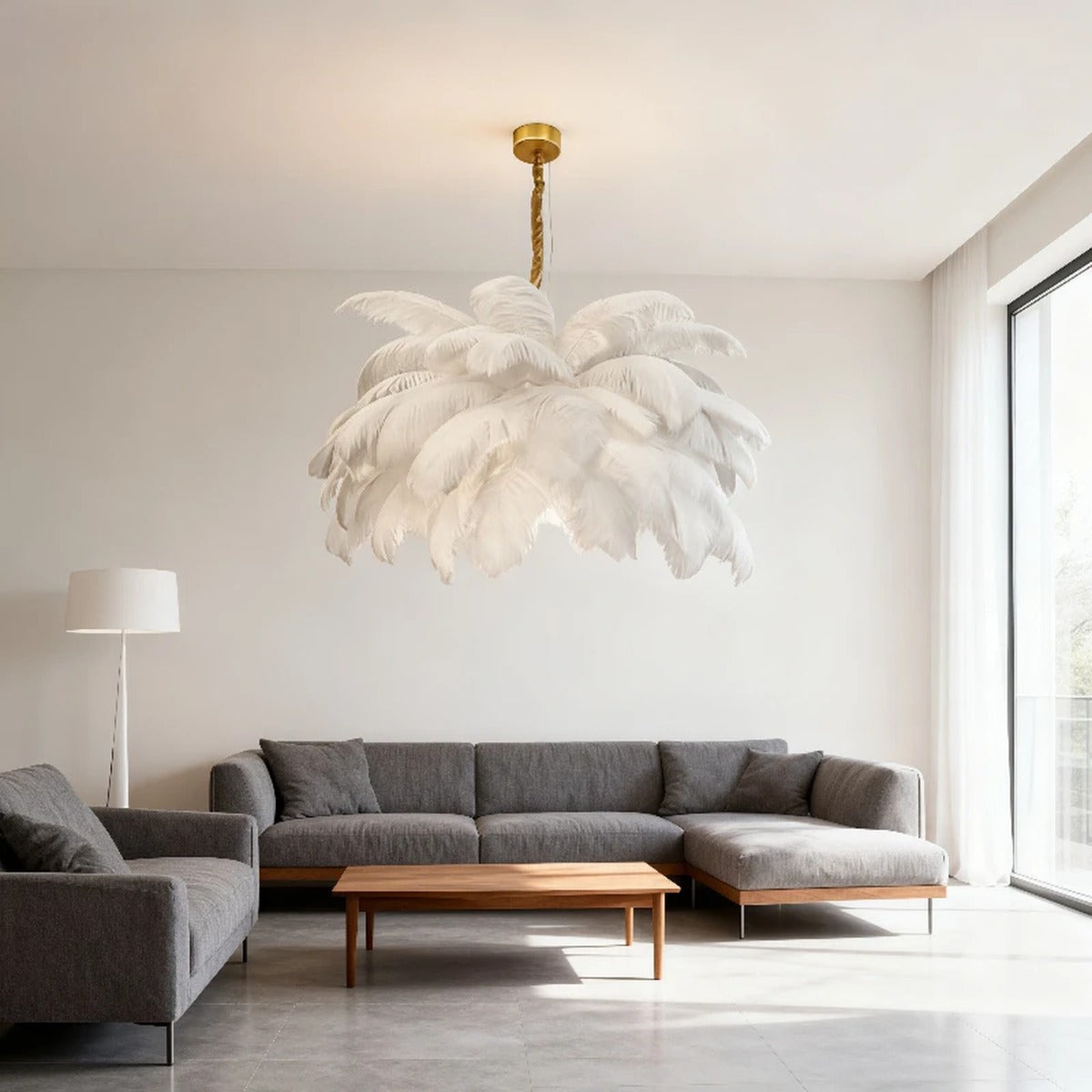 Luxe Ostrich Feather Chandelier – Plumessa – Lifestyle View 3