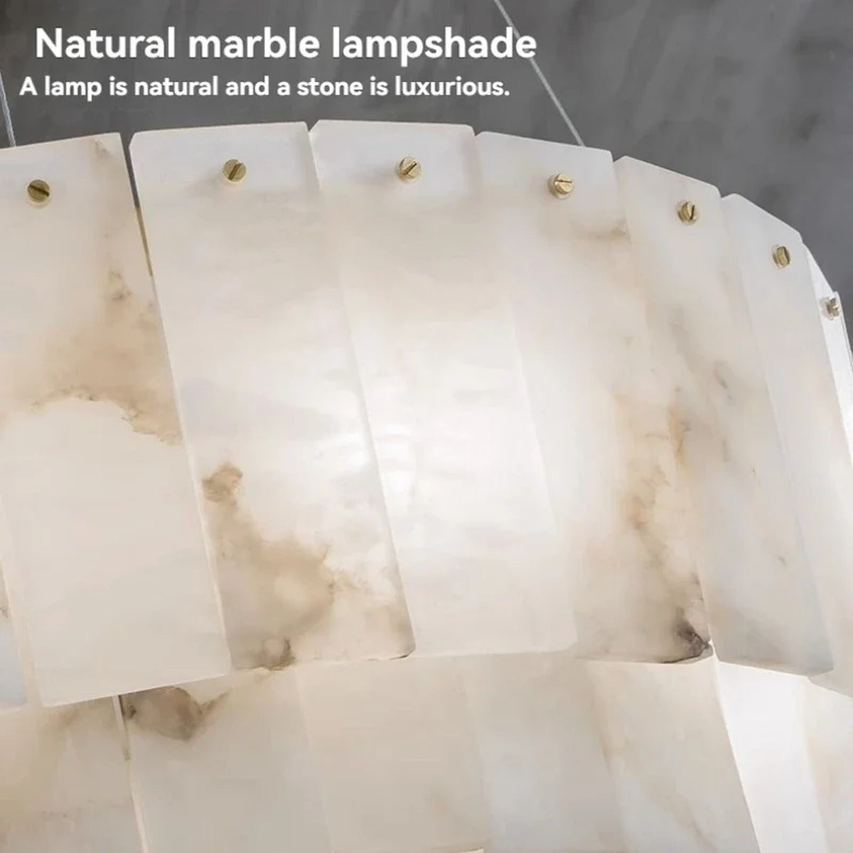 Hand-Cut Marble Panel Brass Ring Chandelier – Vestrax