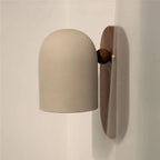 Belroven Wall Sconce, Oval Backplate — Ivory Dome, Walnut & Brass, Lifestyle View