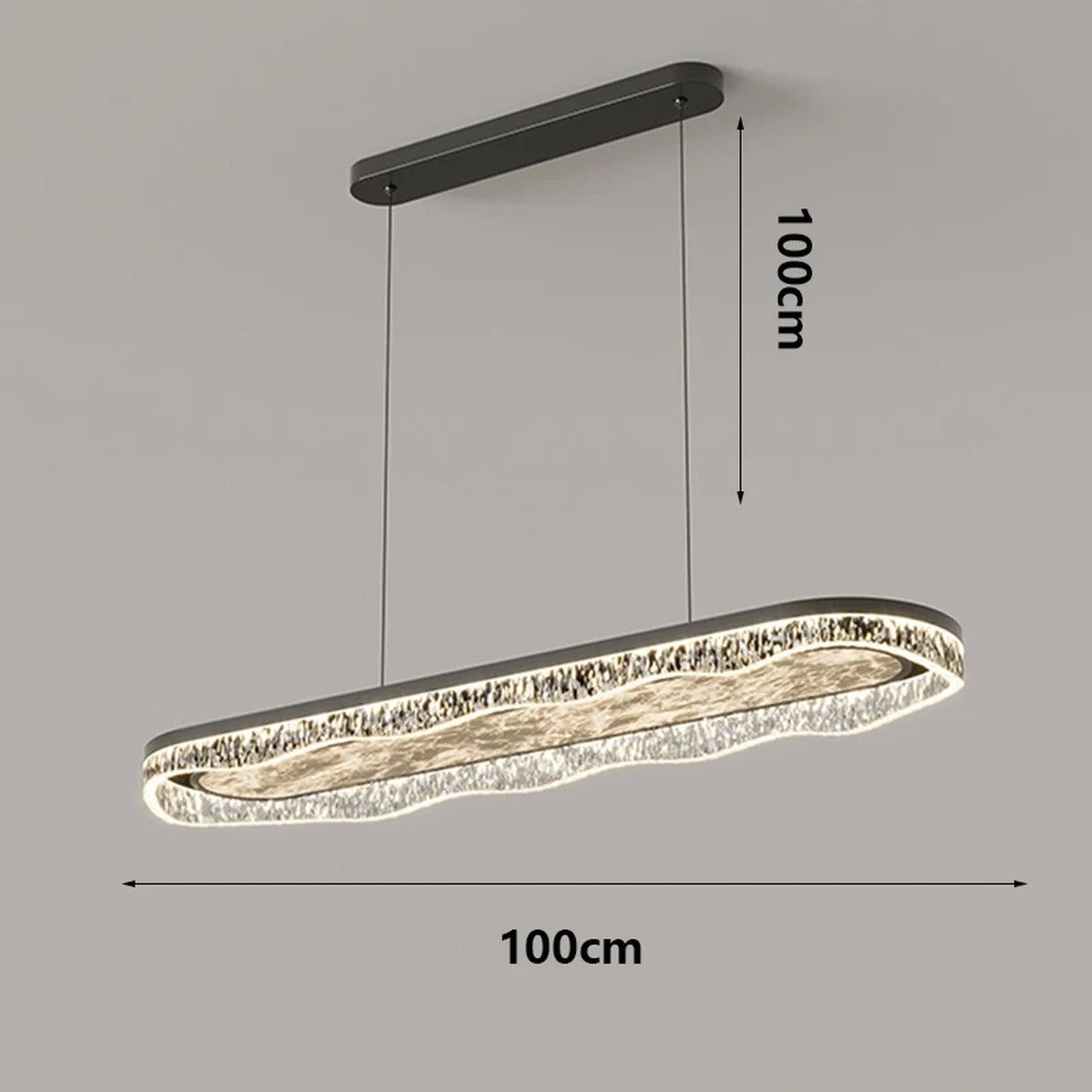Wave Crystal LED Linear Pendant – Qevantis – Product Detail 7