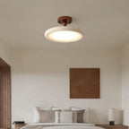 Stone & Walnut Flush Ceiling Light – Terrox – Lifestyle View 4