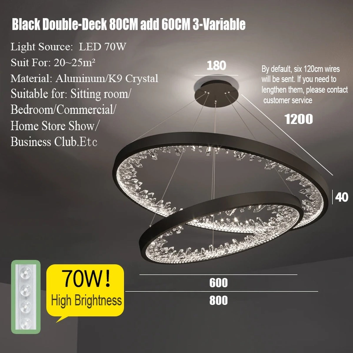 Multi-Ring Crystal Fringe Chandelier – Mevorath – Product Detail 16