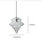 Hand-Blown Ribbed Glass Pendant Light - Valvix - Tall Spire Dimensions